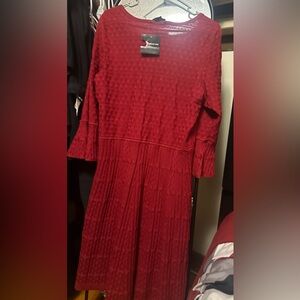 Beautiful Liz Claiborne all season dress with three-quarter sleeves.